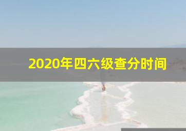 2020年四六级查分时间