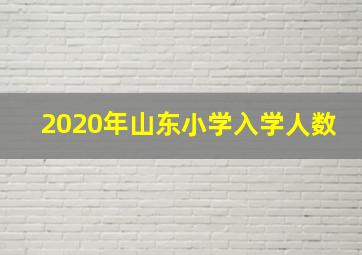 2020年山东小学入学人数