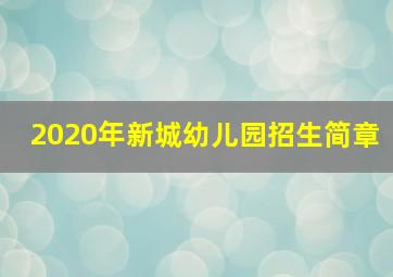 2020年新城幼儿园招生简章