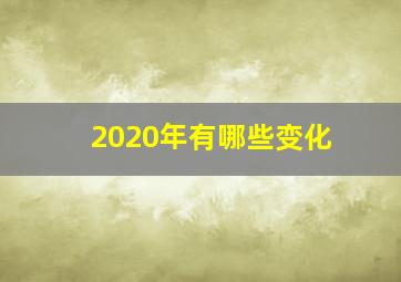 2020年有哪些变化