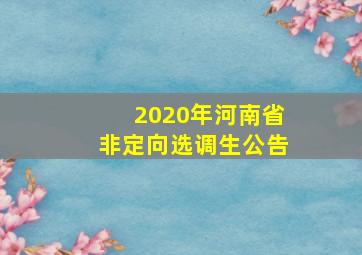 2020年河南省非定向选调生公告