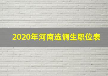 2020年河南选调生职位表