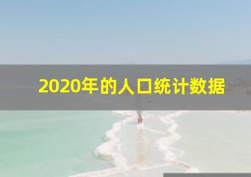 2020年的人口统计数据