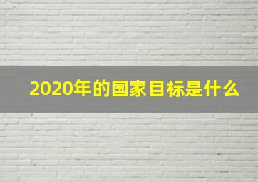 2020年的国家目标是什么