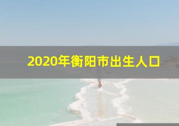 2020年衡阳市出生人口