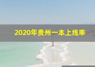 2020年贵州一本上线率