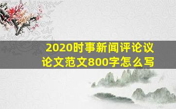 2020时事新闻评论议论文范文800字怎么写