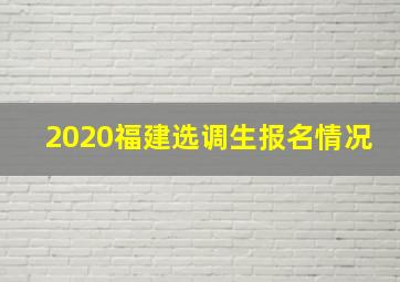 2020福建选调生报名情况