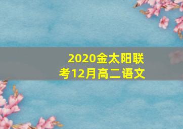 2020金太阳联考12月高二语文