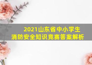 2021山东省中小学生消防安全知识竞赛答案解析