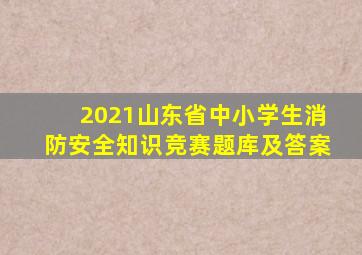 2021山东省中小学生消防安全知识竞赛题库及答案