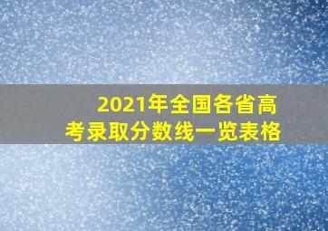 2021年全国各省高考录取分数线一览表格