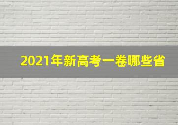 2021年新高考一卷哪些省