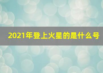 2021年登上火星的是什么号