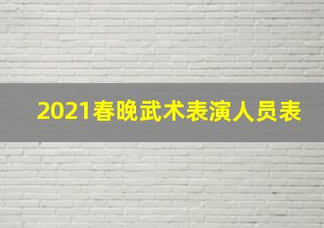 2021春晚武术表演人员表