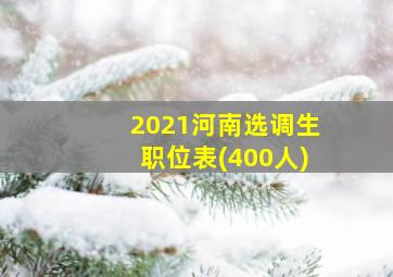 2021河南选调生职位表(400人)