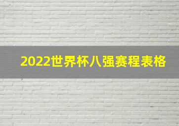 2022世界杯八强赛程表格