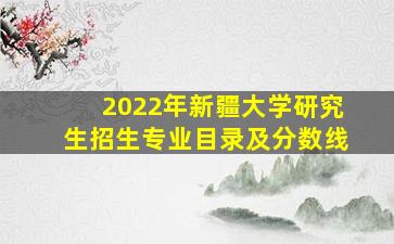 2022年新疆大学研究生招生专业目录及分数线