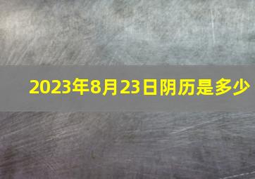 2023年8月23日阴历是多少