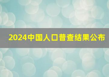 2024中国人口普查结果公布