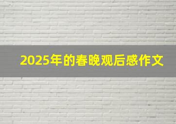 2025年的春晚观后感作文