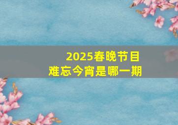 2025春晚节目难忘今宵是哪一期