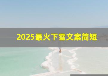 2025最火下雪文案简短