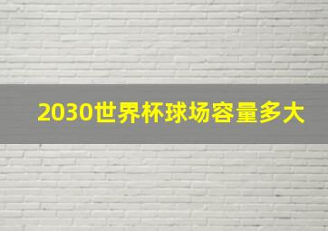 2030世界杯球场容量多大