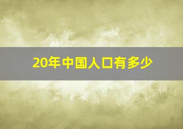 20年中国人口有多少