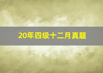 20年四级十二月真题