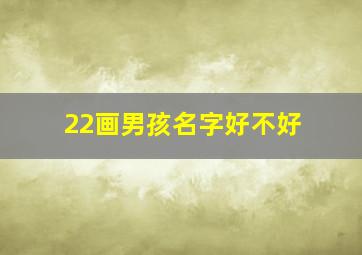 22画男孩名字好不好