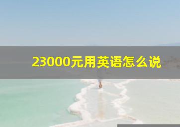 23000元用英语怎么说