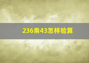 236乘43怎样验算