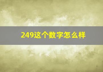 249这个数字怎么样