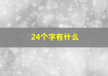 24个字有什么