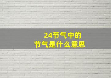 24节气中的节气是什么意思