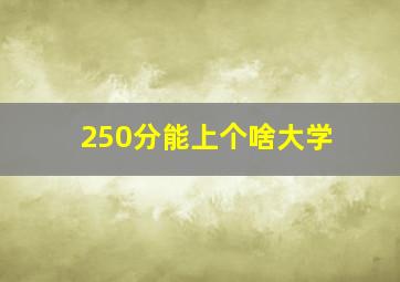 250分能上个啥大学