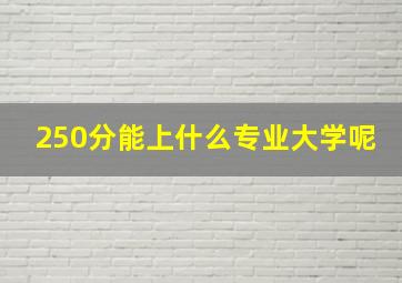 250分能上什么专业大学呢