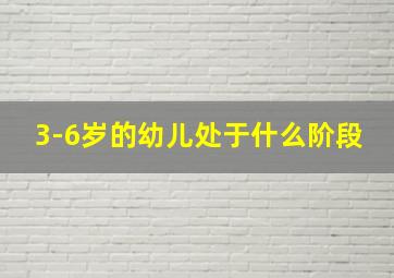 3-6岁的幼儿处于什么阶段