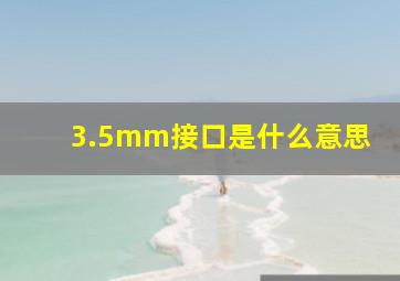 3.5mm接口是什么意思