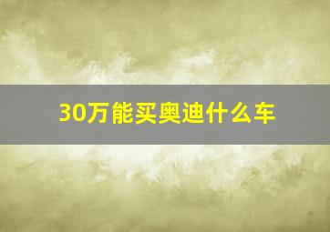 30万能买奥迪什么车