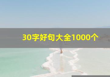 30字好句大全1000个