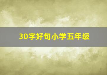 30字好句小学五年级