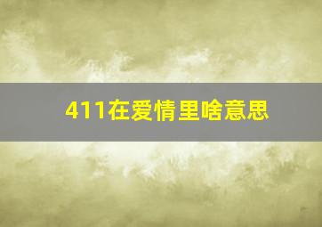 411在爱情里啥意思