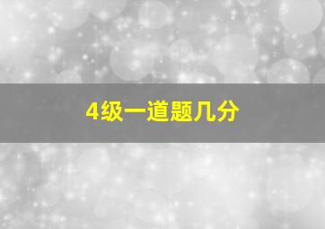 4级一道题几分