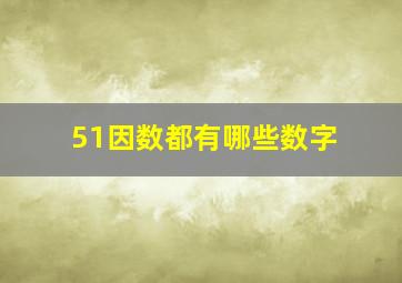 51因数都有哪些数字