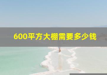 600平方大棚需要多少钱