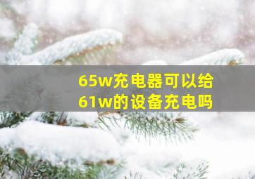 65w充电器可以给61w的设备充电吗