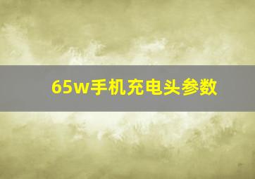 65w手机充电头参数