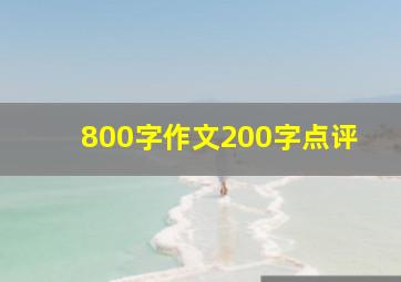 800字作文200字点评